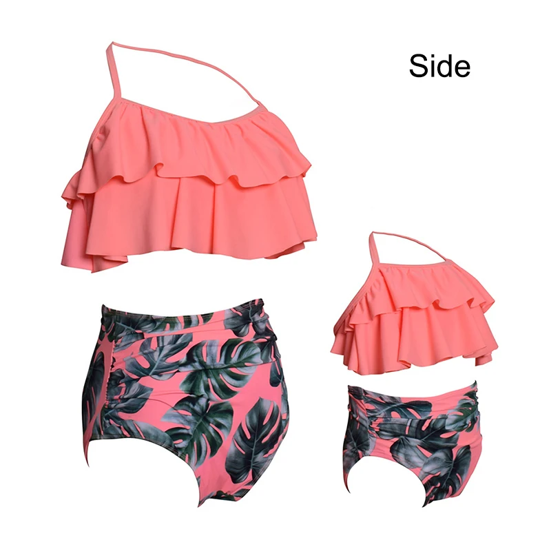 

Parent-child Printing High Waist Swimsuit Ruffle Bikini Set for Mother Daughter FI-19ING