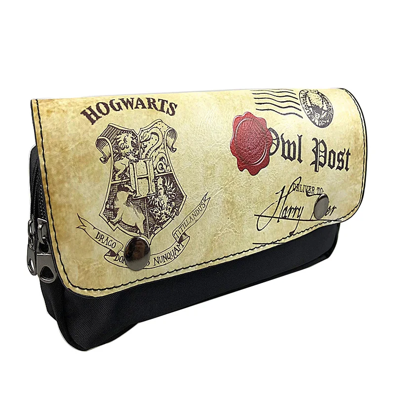 

Fashion Students Pen Pencil Cases Anime Movie Harry Potter Stationery Organizer Bags Leather Nylon Purse Make Up Bag Pencilcase