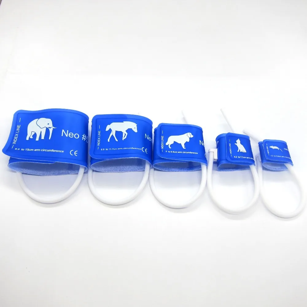 5size veterinary special NIBP blood pressure cuff with single tube for