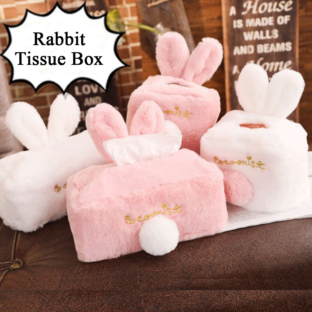 Tissue box Обложка сладкий розовый белый плюш кролик tissue box Прочный домашний Автомобиль Отель Держатель Для Бумажных Салфеток домашний кухонный Органайзер