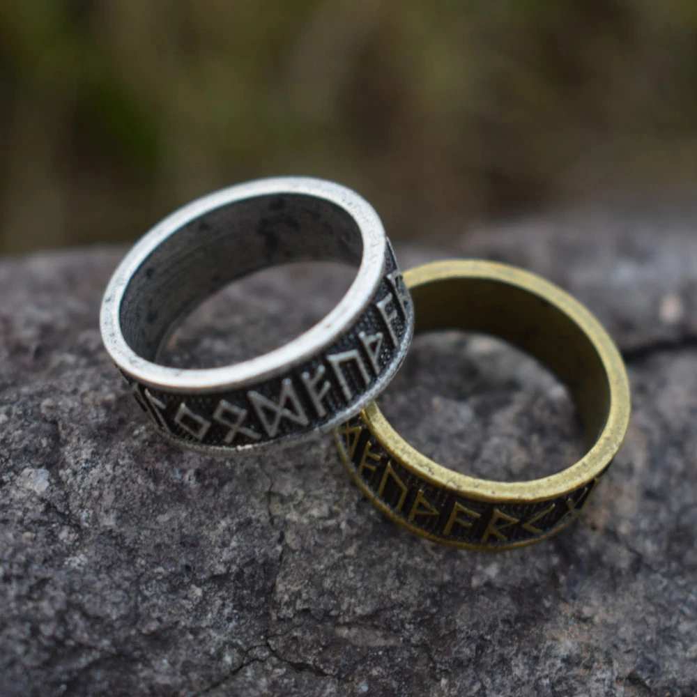 1pcs drop shipping Elder futhark Asatru Nordic celtic Viking Pagan Norse Rune Ring Vintage Men Jewelry SanLan