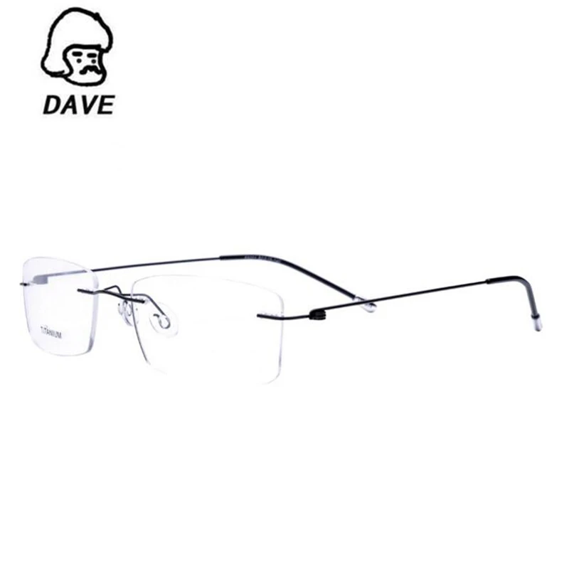 

DAVE Rimless Titanium Alloy Prescription Glasses Women Ultralight Square Eyeglasses Myopia Optical Frame Prescription Eyeglasses
