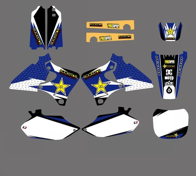 Motorcycle Rockstar Graphics Decals Stickers For Yamaha YZ250F YZ400F
