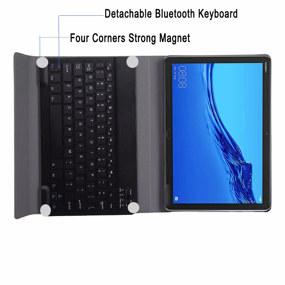 Чехол с клавиатурой Bluetooth для Huawei Mediapad M5 Lite 10 1 чехол русская испанская иврит
