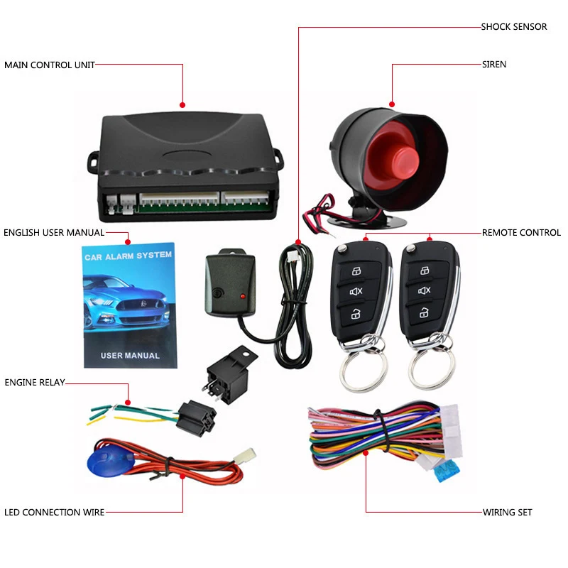 

Car Alarm Car Remote Control System Kit Anti-theft for Central Door Lock Locking Car Styling