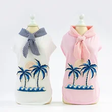 Жилет рубашки французская собака породы бульдог гавайская рубашка собака гавайская рубашка футболки летняя жилетка корт маленькая Манша Honden Палм товары для домашних животных