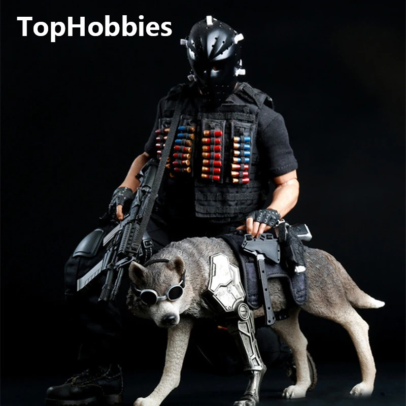 2 Colors AS TOYS Wolf of war Wolf AS001 Black Brown 1 6 Scale Animal Model