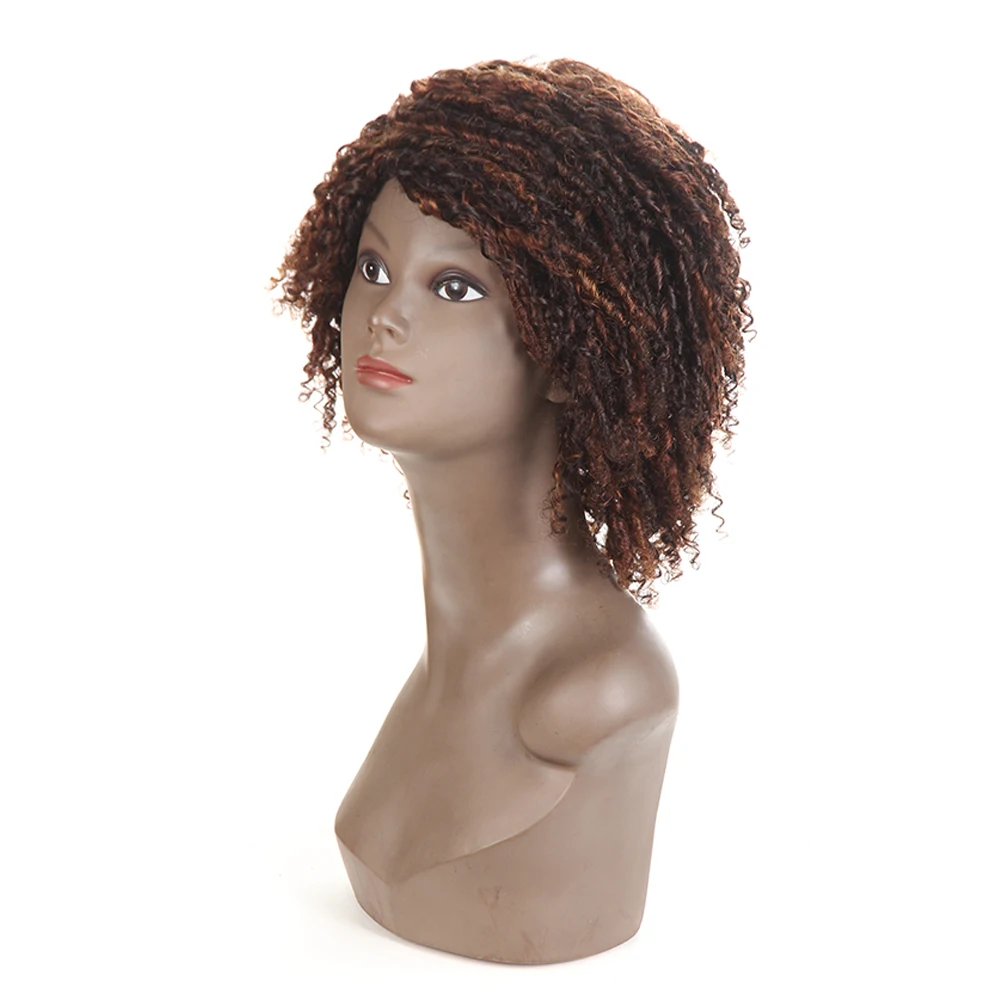 Sleek волос HH Эми человеческих волос парики для черный Для женщин Цветной SO2/33/30 Короткие-Remy бразильские афро кудрявый вьющиеся волосы парик