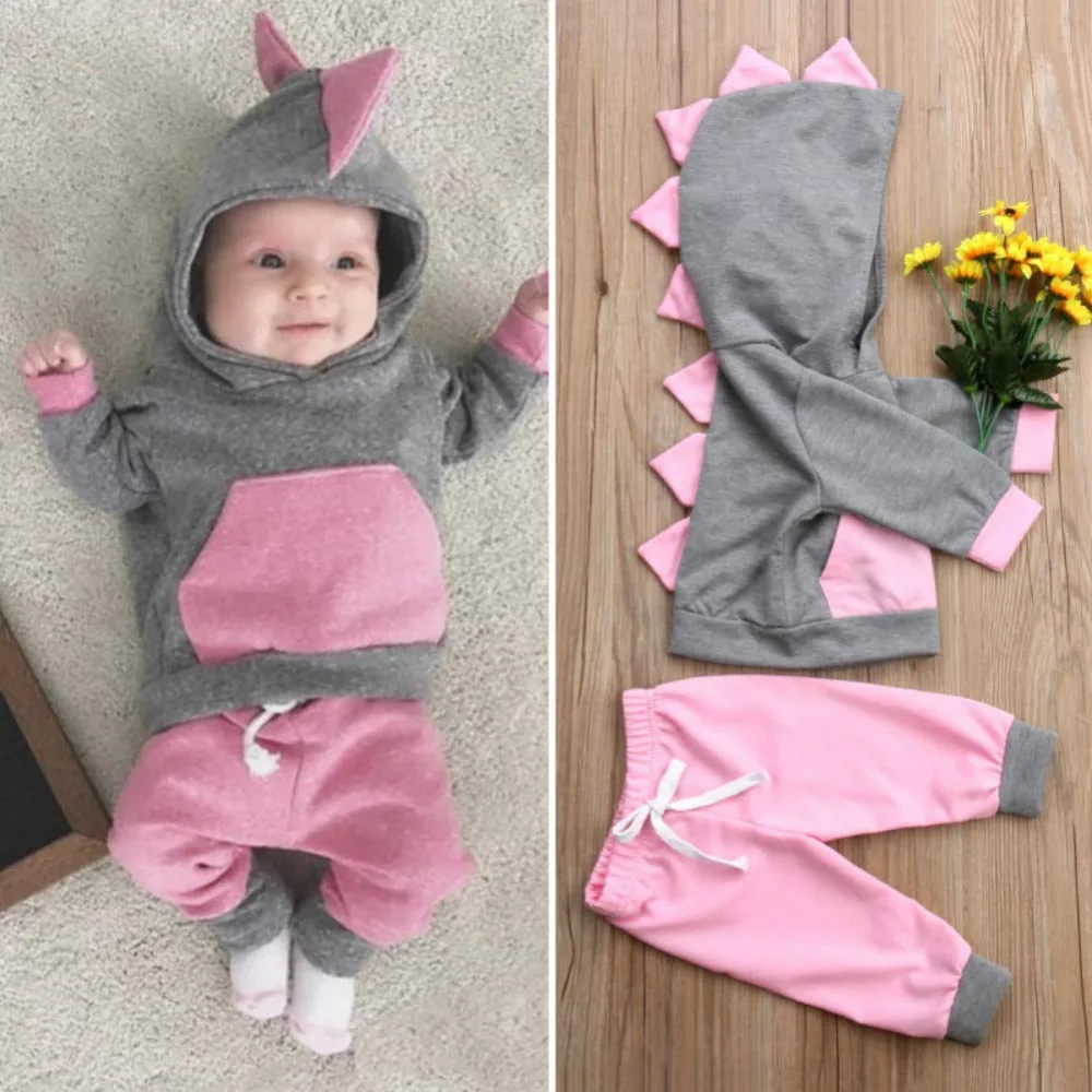 

Newborn Baby Boys Girls Unisex Infant Clothes New Arrival Toddlers Long Sleeves Hoodies Cartoon Sweater Tops + Casual Pants