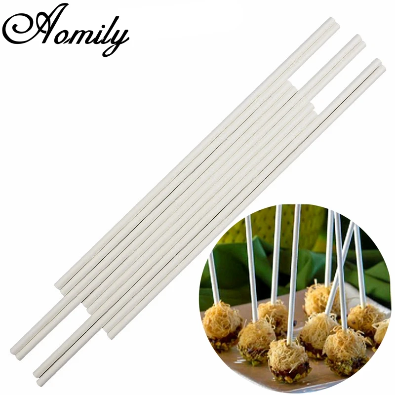 

Aomily 10pcs/Set 20cm Round Lollipop Lolly Sticks Cake Dowels For DIY Mini Cupcake Muffin Crafts Candy Decor Rod Party Events