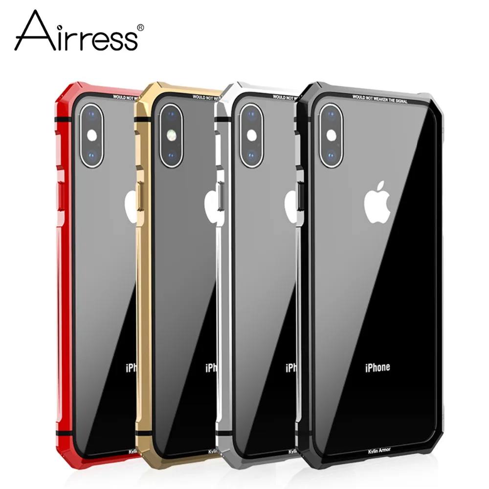 Airress Aluminum Case Metal Frame for Apple iPhone X Transparent