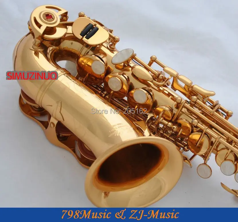 Электрофорез золото изогнутый саксофон сопрано Bb ключ к высокой F ключ и G ключ