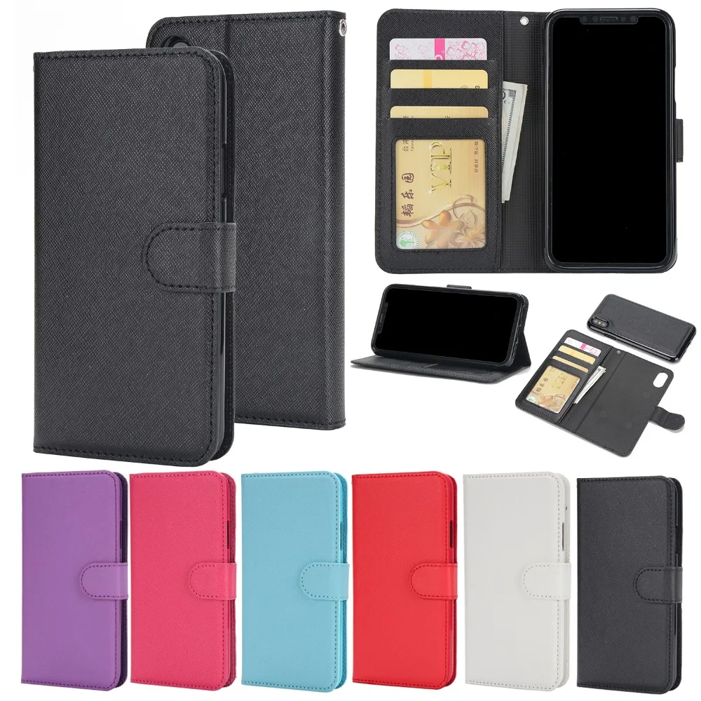 

For IPHONE XS Max XR XS 2 In 1 Detachable Magnetic Cross pattern Wallet Leather Stand Case For Iphone X 8 7 6 6S Plus 5 5S 5C 4S