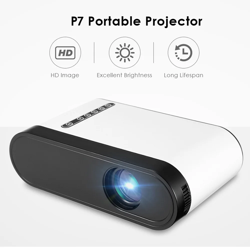 Exquizon P7 Мини Портативный мультимедисветодио дный светодиодный проектор с HDMI USB AV TF