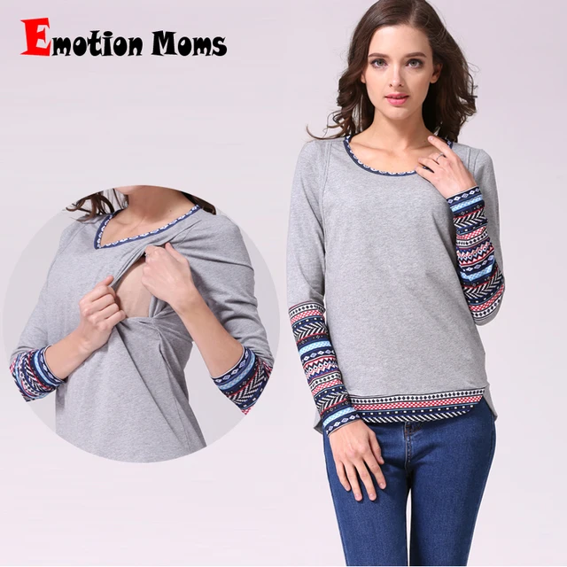 Emotion Moms Patchwork Long Sleeve Maternity clothes Winter Maternity