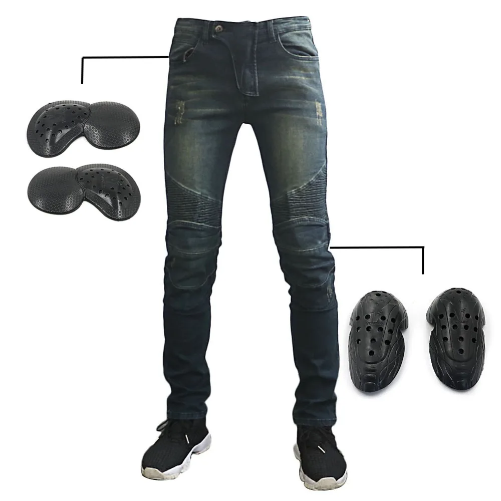 

Mens Motorcycle Jeans Motorbike Pants Denim Trousers Aramid Protective Lining