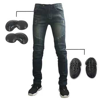

Mens Motorcycle Jeans Motorbike Pants Denim Trousers Aramid Protective Lining