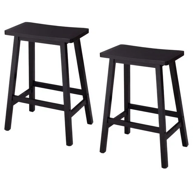 24 Height Bar Stools Kitchen Dining Room Saddle Seat Wooden Counter 24 Height Bar Stools Kitchen Dining Room Saddle Seat Wooden Counter Stool 2 Pcs Us