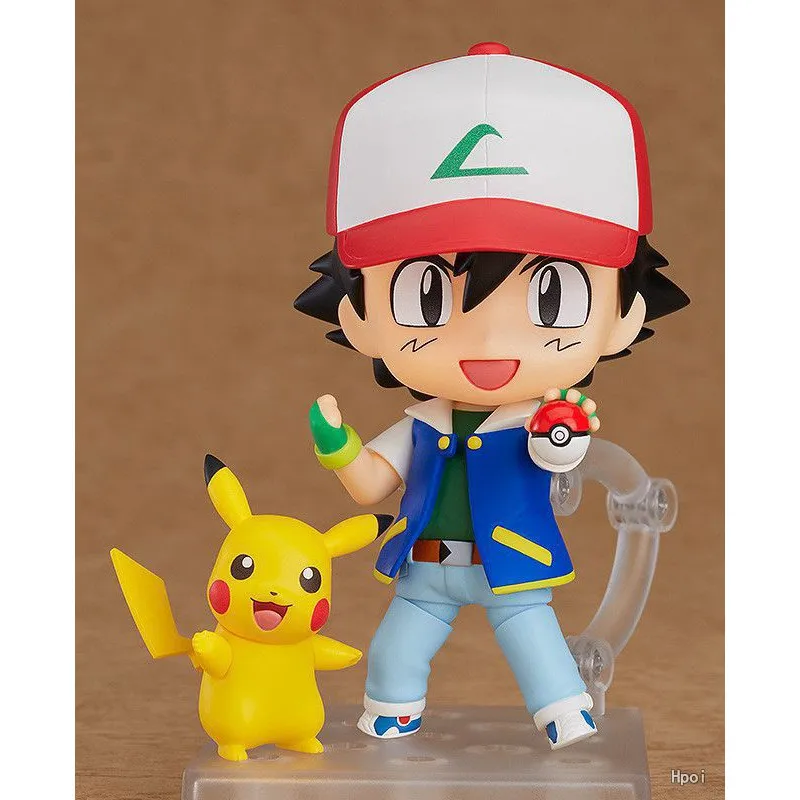

10CM poke mon Nendoroid Q Version Pikachu Ash Ketchum #800 PVC Action Figure figurine