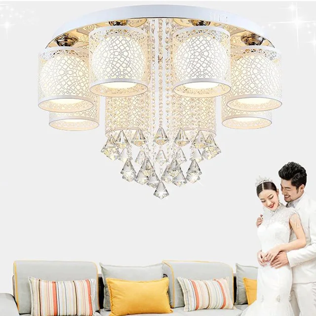 Big Deal Crystal ceiling lamp living room ceiling lamp creative iron ceiling light lamparas de techo led lamparas de comedor Big Deal Crystal ceiling lamp living room ceiling lamp creative iron ceiling light lamparas de techo led lamparas de comedor