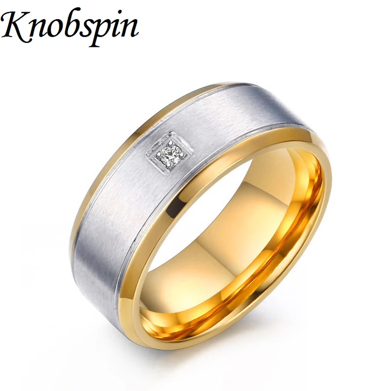 fashion stainless steel ring men white crystal jewelry wedding band bague homme gold color anel masculino - Wedding Ring Man fashion stainless steel ring men white crystal jewelry wedding band bague homme gold color anel masculino - Wedding Ring Man