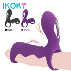 IKOKY 10 Скорость вибратор пенис кольца вибрации пенис задержка рукава эякуляция G стимуляции точки Секс-игрушки для Для мужчин продукты секса
