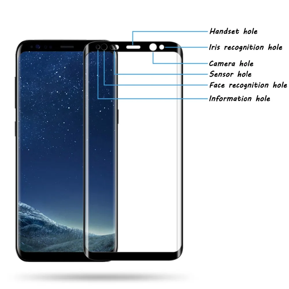 S8 glas для Samsung Galaxy 8 plus чехлы 9 H 3D полноэкранная защита закаленное стекло + чехол с