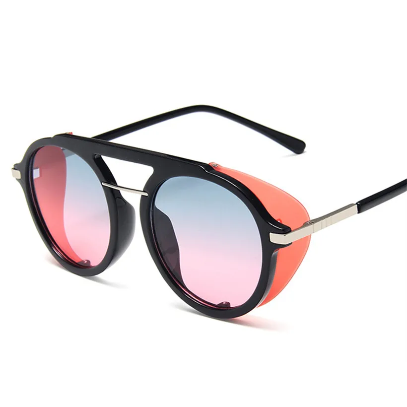 NYWOOH винтажные стимпанк Солнцезащитные очки женские мужские Ретро Круглые Солнцезащитные очки женские мужские готические паровые очки панка UV400 весенние ноги - Цвет линз: C3