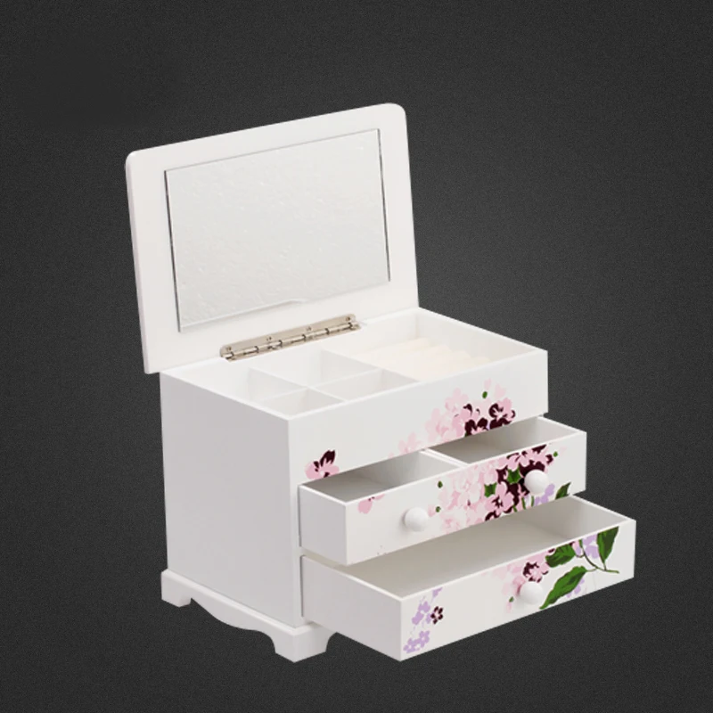 Wooden jewelry box jewelry box European Princess Pearl Wedding Birthday Gift Box wholesale luxury boutique