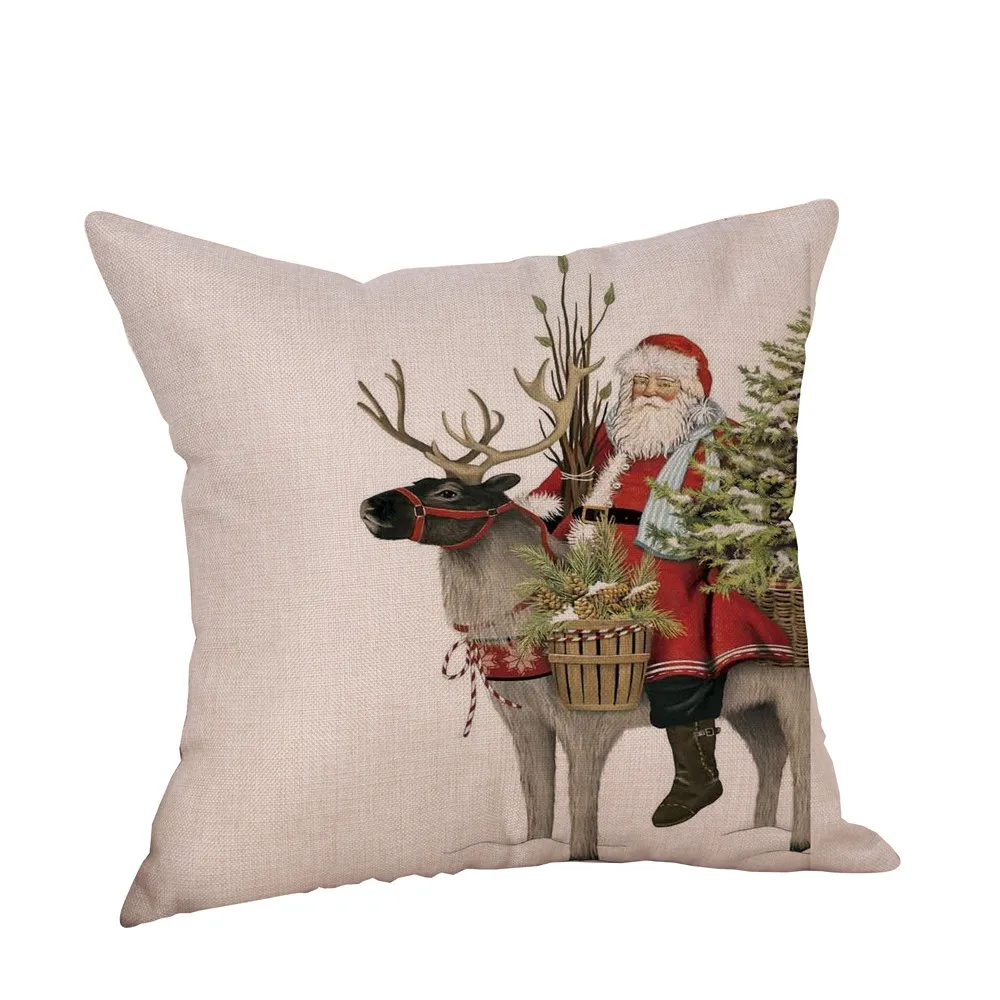Рождество Санта Клаус льняной чехол для подушки Подушка Чехол кровать для дома#20 71