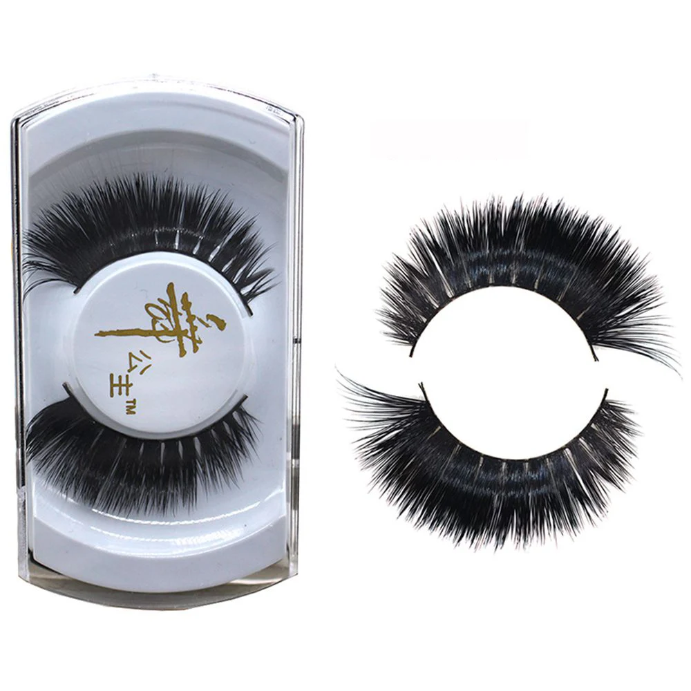 

Handmade Natural Long Black Thick Eye Lashes Mink Hair False Eyelashes for Party Banquet Makeup Tools