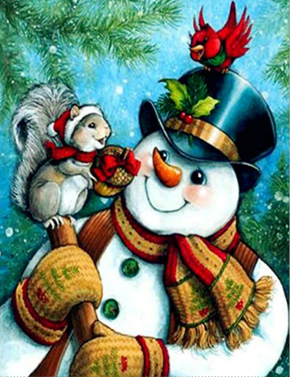 5D DIY Christmas Diamond Painting Animals Kits Full Round Rhinestones