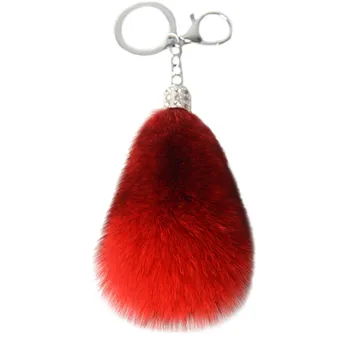 

Fashion Keychain 12cm Fox Leather Tail Keychain Pendant Girl Ring Pendant Bag Pendant Car Keychain