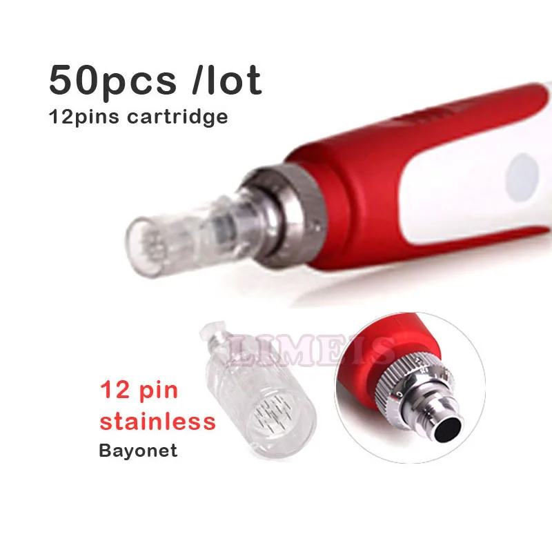 50 шт. 12 pin микро иглы cargridge Электрический mym derma ручка Запасные головка из