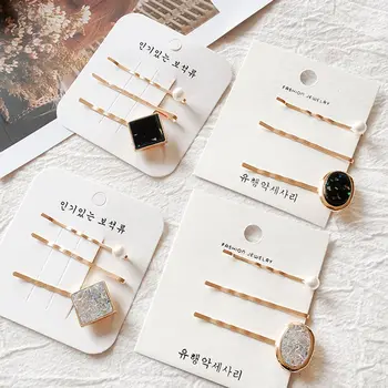 

1Set Fashion Korea Style Bling Pearl Irregular Acetate Bangs Clip Hairpin Women Girls Hair Clips Clam For Gift Hair Styling Tool
