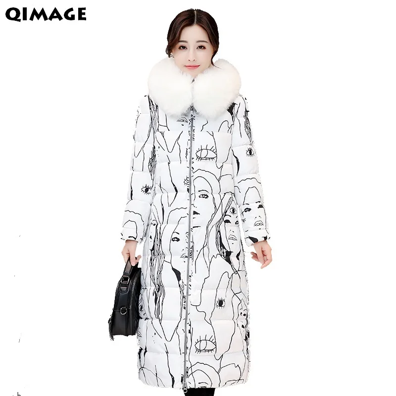 2017Women Coats Winter Long Parkas Large Fur Collar Cotton