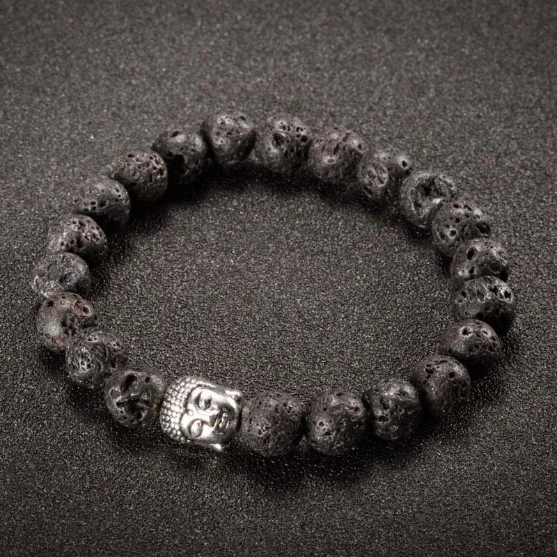 

Natural Stone Beads Buddha Bracelet Brown Tiger Eyes Yoga Meditation Bracelets For Men Women Hand Jewelry Homme