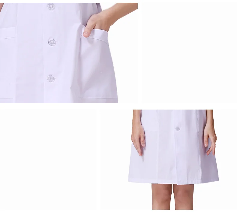 New 3 Colors Nurse clothes short- sleeved Coat Slim White Collar Overalls Doctor nurse Beauty Service Clothes