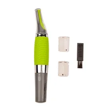 Micro Precision Rubber Non Slip Grip Nose Hair Trimmer and Electric Eyebrow Razor with German Stainless Steel Blade and 2Combs