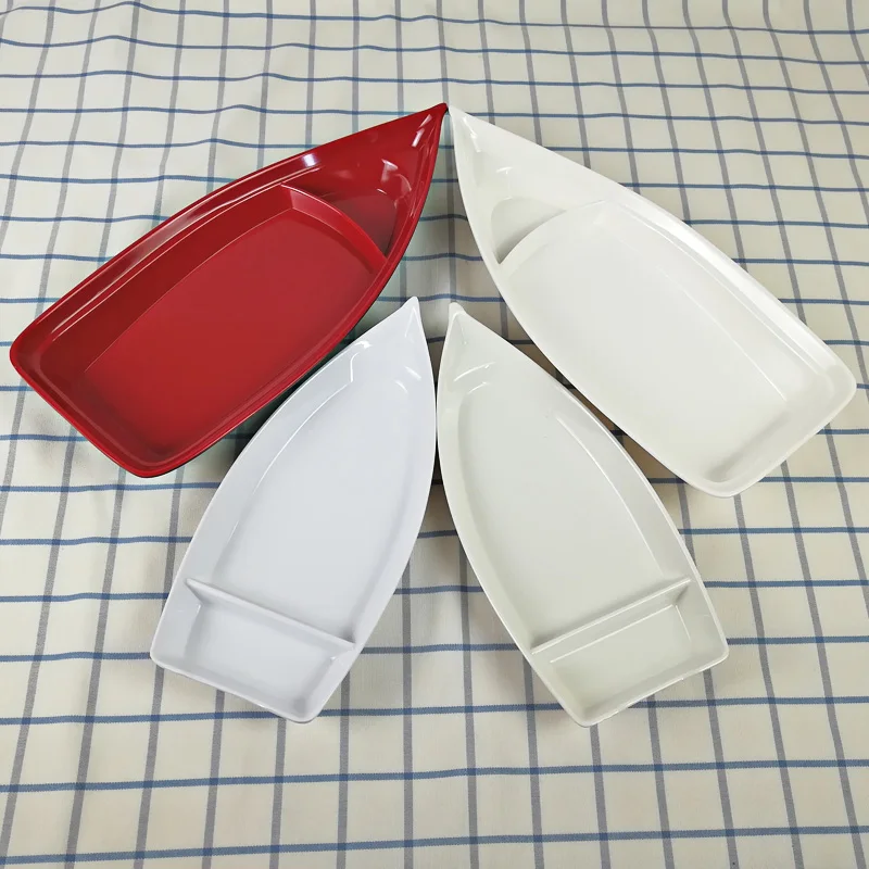 

New Fashion Plate Melamine Tableware Ship Shape Plate Fashionable Restaurant With Melamine Plate A5 Melamine Tableware