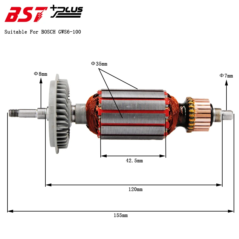 Adequado para Bosch Rotor Armadura Angle Grinder Ac220v-240v – Gws6-100