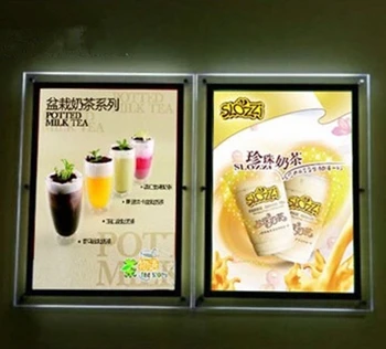 

Slim Acrylic Frame LED Menu Boards Light Box Signage Wall Mounted 50x70cm