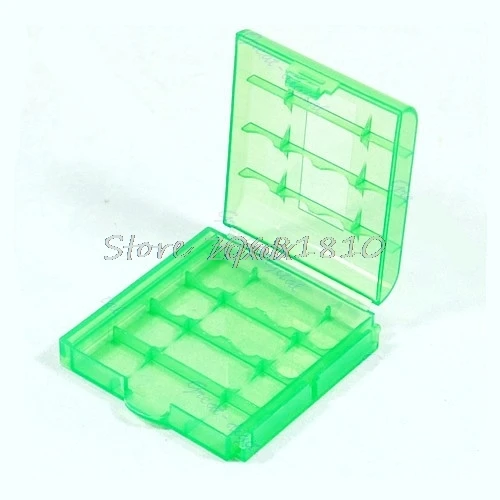 

Hard Plastic Case Holder Storage Box AA AAA Battery Green Z09 Drop ship