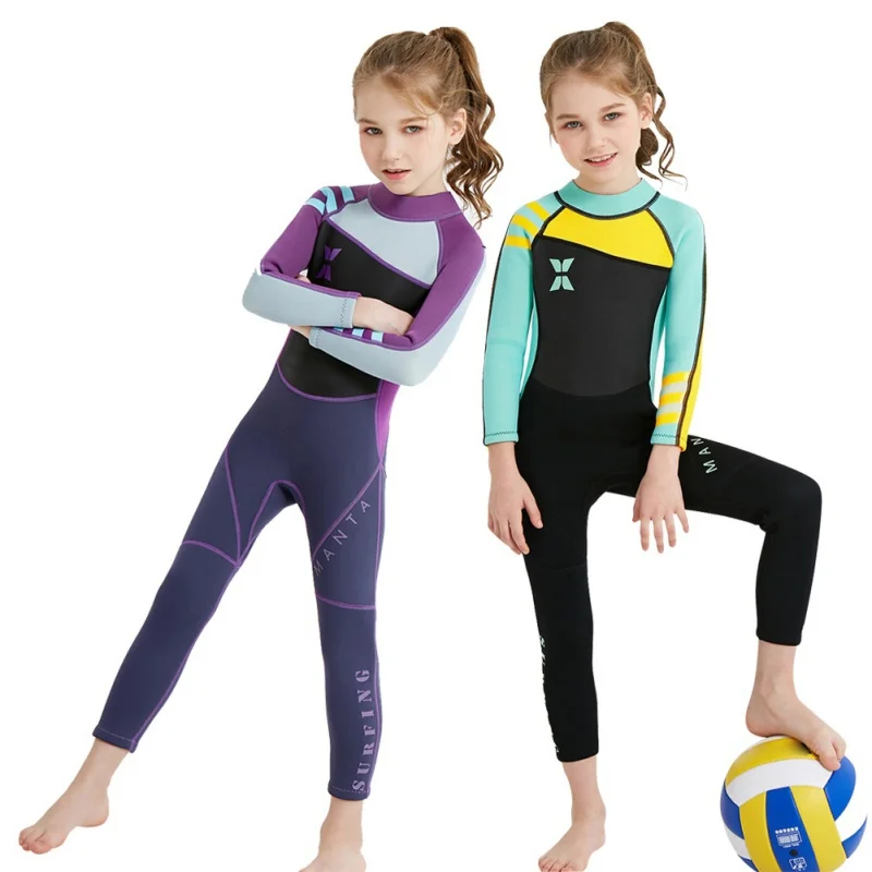 

2.5mm Neoprene Kids Wetsuit Swimsuit Youth Girl's One Piece Wet Suits for Scuba Diving sports TX005