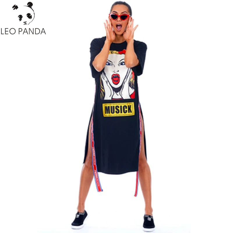 

2019 New European Style Women Shirt Dresses Fashion Print Patchwork Big Sizes Women Clothing Tunic Dress Female