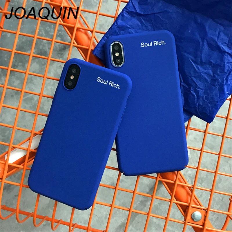 Letters Soul Rich Phone Cases For iPhone 8 Slim Cute Candy Color Hard Cover Coque iphone X 6S 7 8Plus Xr Xs Max Case |
