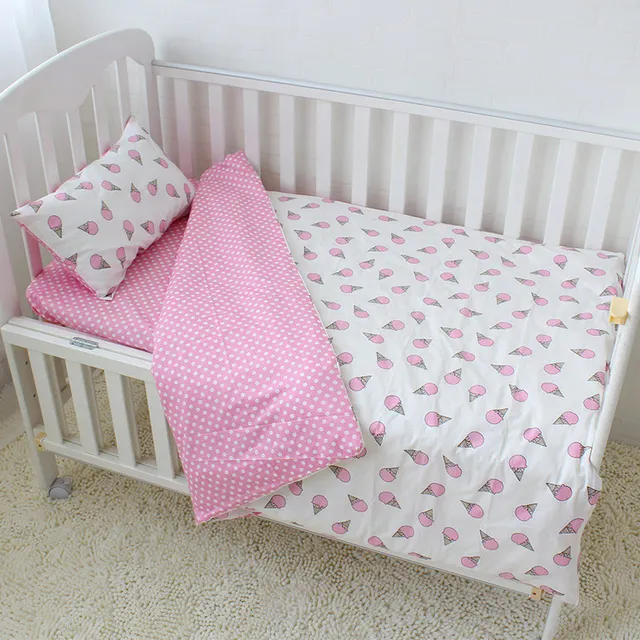 Baby Bedding Set Cotton Soft Breathable Crib Kit Include Duvet Cover Pillowcase Bed Sheet No