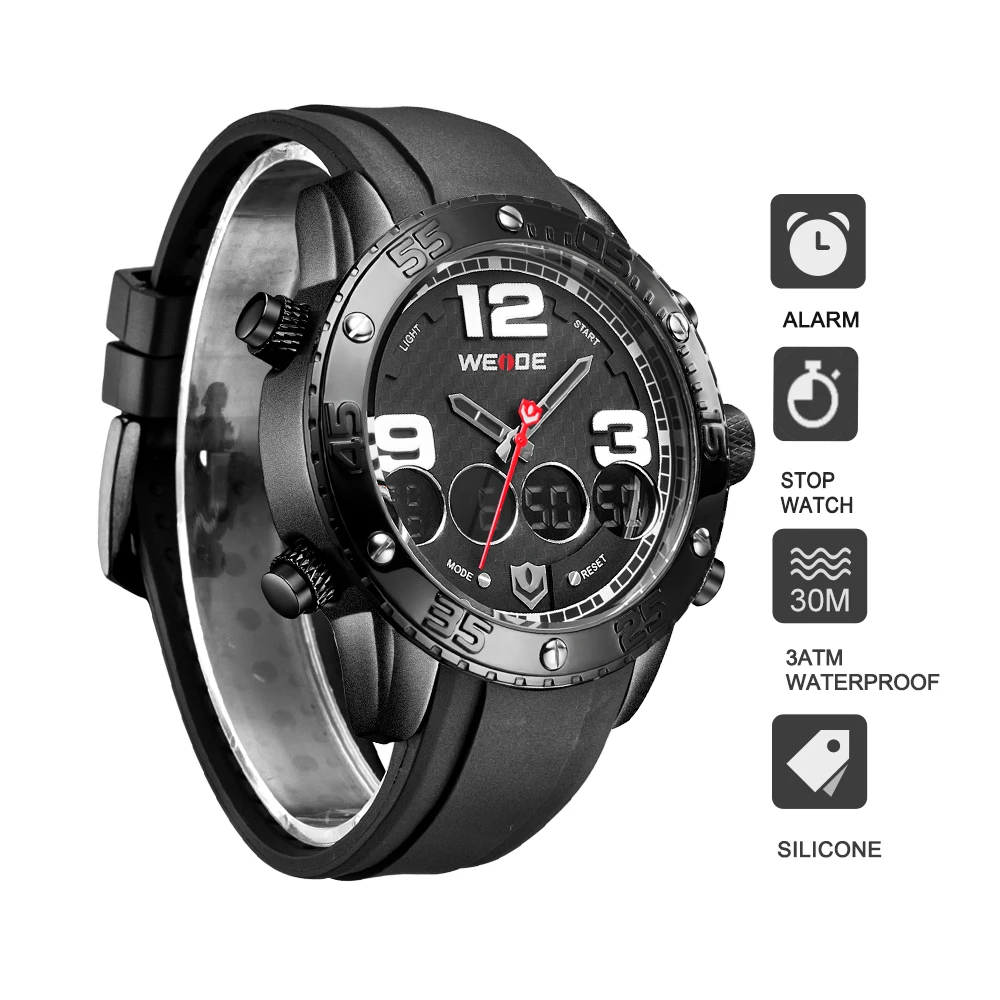 WEIDE спортивные электронные наручные мужские часы кварцевые Дата Цифровой