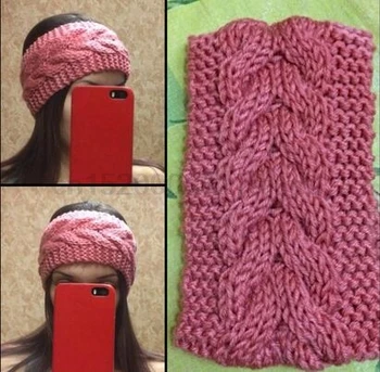 

100PCS Wool Knitted Turban Headbands For Women Winter Warm Crochet Headband Head Wrap Wide Ear Warmer Hairband Hair Accessories