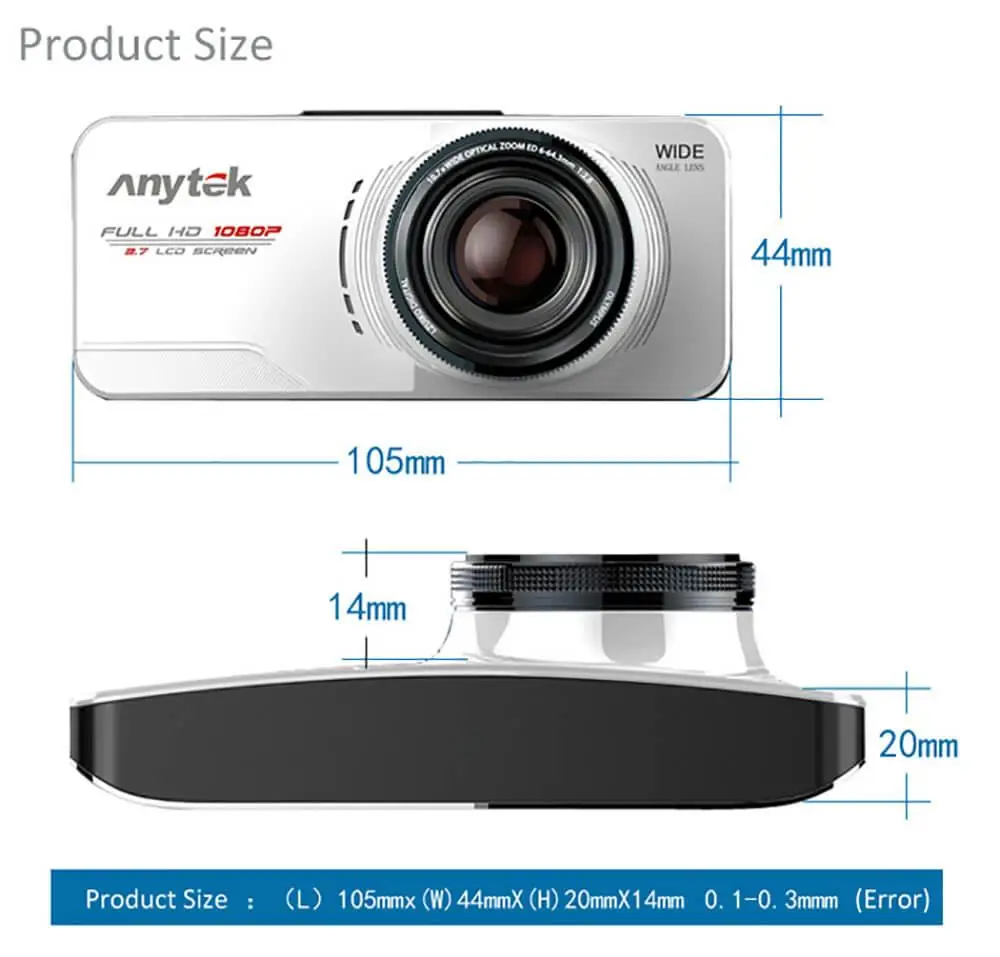 Anytek AT66A Car DVR full HD Novatek 96650 Car Camera Recorder with Russian Version 170Degree Supper Night Vision Dash Cam (12)